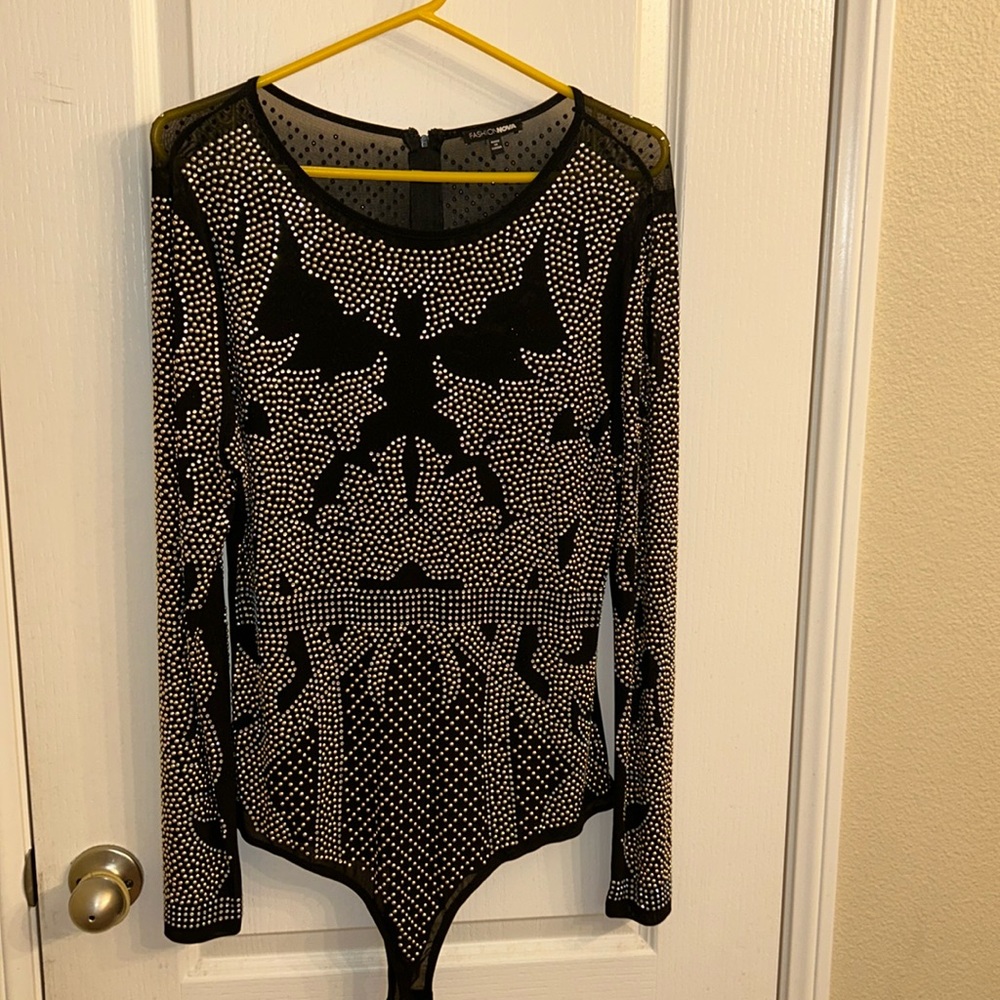 Beautiful beaded fashion nova bodysuit